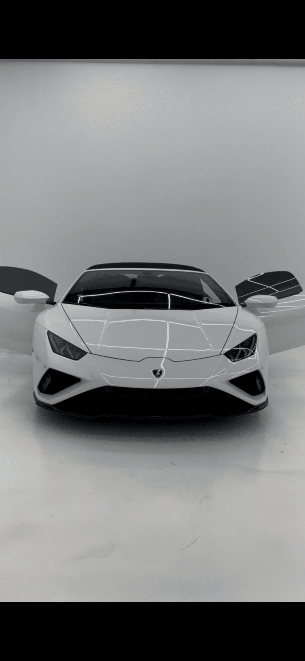 White Lamborghini with professionally installed window tint